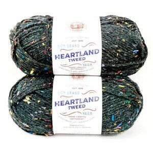 Heartland Tweed Yarn by Lion Brand "Black Canyon Tweed" Two New Skeins